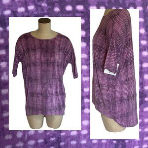 LuLaRoe Irma  NWT XS Extra Small Purple Dot Lilac Stretchy Hi Low Hem Soft